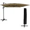 Parasol déporté MOLOKAI rectangulaire 3x4m taupe + housse