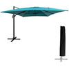 HAPPY GARDEN Parasol déporté MOLOKAI rectangulaire 3x4m bleu + housse Bleu