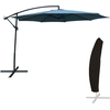 Parasol déporté OAHU rond 350m de diamètre bleu gris + housse