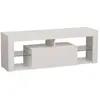 HAPPY GARDEN Meuble TV 140cm blanc à LED DARYL Blanc
