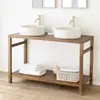 Happy Garden Meuble Double Vasque En Teck Massif 120cm Dewi