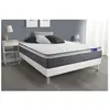 ACTISOM Ensemble sommier matelas 140x190 Actiflex plus Ressorts ensachés et mémoire de forme - 26 cm - Très ferme - sommier kit Blanc