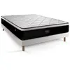 Prestige Literie Ensemble sommier matelas 140x190 Suite Ressorts ensachés et mémoire de forme - 26 cm - Equilibré - sommier blanc