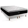 PRESTIGE LITERIE Ensemble sommier matelas 200x200 Suite Ressorts ensachés et mémoire de forme - 26 cm - Equilibré - double sommiers blanc