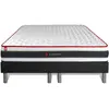 SOMNESS Ensemble double sommier + matelas ENERGY ressorts ensachés et mémoire de forme 180x200 180 x 200 cm Noir