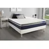 ACTISOM Ensemble sommier matelas 180x200 Actilatex confort Latex et mémoire de forme - 26 cm - Mi-ferme - sommier kit Blanc