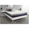 ACTISOM Ensemble sommier matelas 200x200 Actimemo confort Mémoire de forme - 26 cm - Mi-ferme - sommier kit Blanc