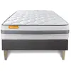 SEPTNUITS Ensemble sommier matelas 90x200 Memo spring Ressorts ensachés et mémoire de forme - 22 cm - Ferme - sommier kit gris