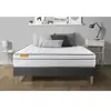 SEPTNUITS Ensemble sommier matelas 140x200 Memo luxe Ressorts ensachés et mémoire de forme - 26 cm - Equilibré - sommier kit gris