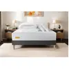 Septnuits Pack Matelas + Sommier Kit Gris 140x190 Memo Bio Mousse A Me...