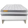 SEPTNUITS Ensemble sommier matelas 90x200 Memo Plus Mémoire de forme - Ferme - Blanc