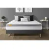 SEPTNUITS Ensemble sommier matelas 180x200 Memo zen Mémoire de forme - 26 cm - Ferme - sommier kit gris
