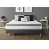 SEPTNUITS Ensemble sommier matelas 160x200 Memo zen Mémoire de forme - 26 cm - Ferme - sommier kit gris