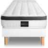 PRESTIGE LITERIE Ensemble Supérieur 140 x 190 cm sommier Kit Blanc