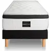 PRESTIGE LITERIE Ensemble Privilège 80x200 Mémoire de forme 5 zones sommier  80 x 200 cm Noir