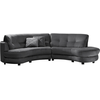 Canapé en tissu luxe 5/6 places BRENNER gris foncé, côté accoudoir gau...