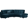 Canapé en tissu luxe 5/6 places BRENNER bleu foncé, côté accoudoir gau...
