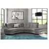 Canapé en tissu luxe 5/6 places BRENNER gris clair, côté accoudoir gau...