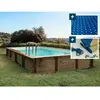 Habitat et Jardin Piscine bois en kit rectangle "Sunrise " - 8.20 x 5.20 x 1.44 m + Bâche à bulles 400 µ - Bâche hiver 280 g/m²