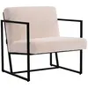 palozi home Fauteuil "Kennedy" en métal avec tissu bouclette- 73. 5 x 75.5 x 81 cm - Crème