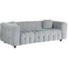 Canapé droit en tissu chenille Vendome - 3 places - Gris