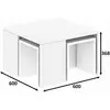 Ensemble de tables basses en bois Ortanca - 60 x 60 x 37 cm - Blanc