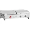 Plancha barbecue à gaz avec grille et plancha Flamo - 3 bruleurs - Gri...