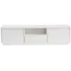 Meuble TV en bois Vanguard - 160 x 29 x 42 cm - Blanc naturel