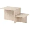 Table basse en bois Harmony - 80 x 40 x 40 cm - Travertin