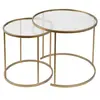 Lot de 2 tables basses en métal Aurum - 80 x 80 x 43 cm - Or Transpare...