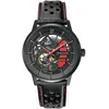 PIERRE LANNIER Montre Homme PADDOCK Cadran Noir Bracelet Cuir  Noir