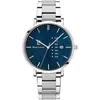 Pierre Lannier Montre Homme Data Cadran Bleu Bracelet Acier Argenté