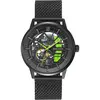 PIERRE LANNIER Montre Homme PADDOCK Cadran Noir Bracelet Acier milanais Noir Boucle Noir