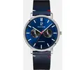 Pierre Lannier Essential 206J166   Montre homme quartz 405 mm acier cadran bleu soleillé bracelet cuir bleu