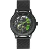 Montre Homme PADDOCK Noir Cadran Noir Bracelet Acier milanais Noir 22 ...