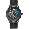 PIERRE LANNIER Montre Homme PADDOCK Noir Cadran Noir Bracelet Acier milanais Noir 22 MM