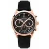 Montre Homme MONARCK Doré-rose  Cadran Gris Bracelet Cuir Noir 22 MM