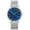 PIERRE LANNIER Montre Homme ESSENTIAL Argenté Cadran Bleu Bracelet Acier milanais Argenté 20 MM