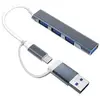 Hub USB Moxie 4 en 1 avec adaptateur USB-C Femelle vers USB-A Mâle Arg...