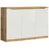 Buffet 3 portes Petits-meubles - June - 135 x 40 x 92cm - Blanc et boi...