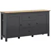Buffet Petits meubles - Duck - 186 x 44 x 96cm - Gris Anthracite et Bo...