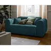 LISA DESIGN Ray - canapé droit 2 places en tissu texturé - Bleu grisé