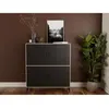 Tribeca - buffet haut - bois et métal noir - 100x112 cm - Bois / Noir