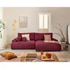LISA DESIGN Nelly - canapé d'angle droit 4 places convertible avec coffre en velours texturé - Prune