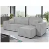 BESTMOBILIER Cezanne - canapé d'angle réversible - 4 places - convertible avec coffre - en velours côtelé - Gris clair