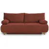 BESTMOBILIER Cristal - canapé 3 places - convertible avec coffre - en velours côtelé - Terracotta