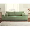 BESTMOBILIER Canapé 3 places convertible Dellia en velours côtelé avec coffre - style contemporain - Vert sauge