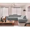 BESTMOBILIER Zaria - canapé d'angle droit - convertible avec coffre et têtières réglables - 5 places - en velours côtelé - Gris clair