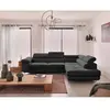 BESTMOBILIER Zaria - canapé d'angle droit - convertible avec coffre et têtières réglables - 5 places - en velours côtelé - Gris foncé