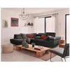 BESTMOBILIER Zaria - canapé d'angle gauche - convertible avec coffre et têtières réglables - 5 places - en velours côtelé - Gris foncé